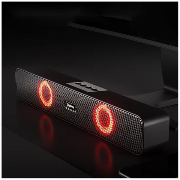 Liten Bluetooth-høyttaler Fargerik Bluetooth-høyttaler med lys, høyt volum Stereo-datamaskin, Multimedia Bluetooth-lyd