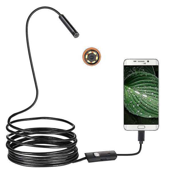5,5 mm USB endoskop inspektionskamera 2 i 1 flexibel Hd vattentät rörsänka avloppsrörkamera
