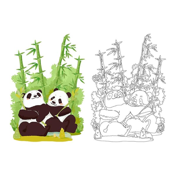 Setti kahta söpöä panda-seinätarraa - seinäkoriste