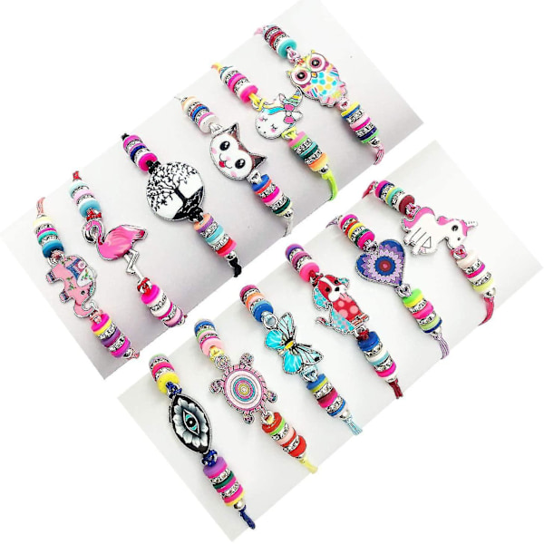 12pcs Heilwiy Girl Friendship Bracelet, Kids Braided Cord Bracelet, Unicorn