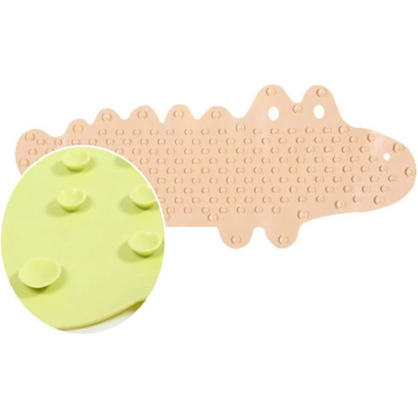 Ukeler Halksäkra Badmattor Massage Duschmatta för Barn, 37.4\" L x 13.5''W, Blå Krokodil