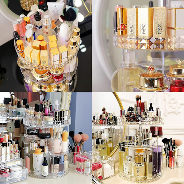 Skønhed Organizer Make Up Kosmetik Organizer 360 Roterbar Opbevaring Kosmetikæske Make Up Organizer