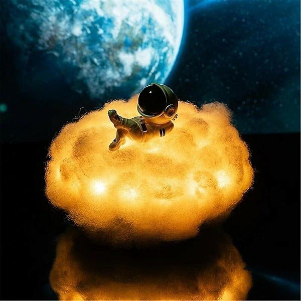 Rom astronaut LED nattlys 3D regnbue skylampe barn fargerik gave