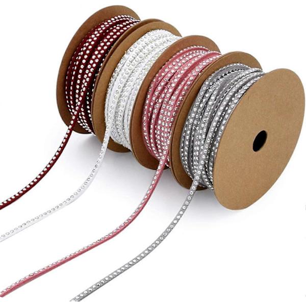 4 st Akryl Rhinestone Band, Glittrande Bandrullar för Bröllopstårta DIY Konst Hantverk Dekorationer