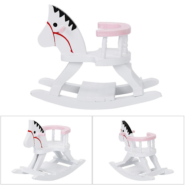 Miniatyr Heste Stol Hobbyhest Modell Møbler for 1/12 Dukkehus Tilbehør