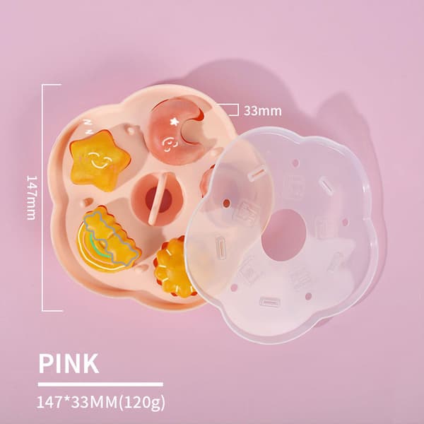 Smilende ansilikon pudding kakeform holdbar fleksibel enkel utgivelse matform for DIY baking mousse kake（rosa）