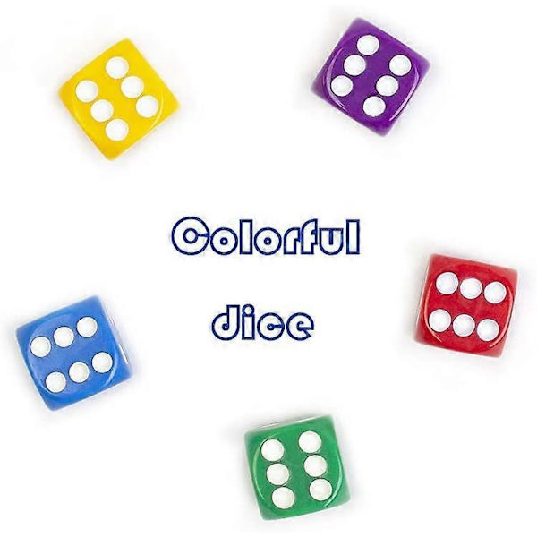 50-pack - Tärningssats 6-sidiga tärningar Spel 16mm Tärningar för brädspel & Undervisning i matematik Tärningssats Klassrumstillbehör Tärningssats RPG-tärningar