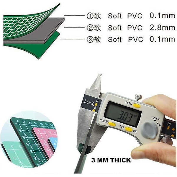 Dubbelsidig Självläkande Skärmatta, Rotationsklippbräda med Rutnät & Halksäker Yta, Rotationskniv för Hantverk, Tyg, Quiltning, Sömnad, Scrapbooking