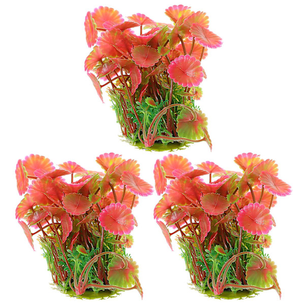 3 stk kunstige akvarieplanter kunstig vannplante fiskebolle landskapsinnredning（10.00X6.20X5.20CM）