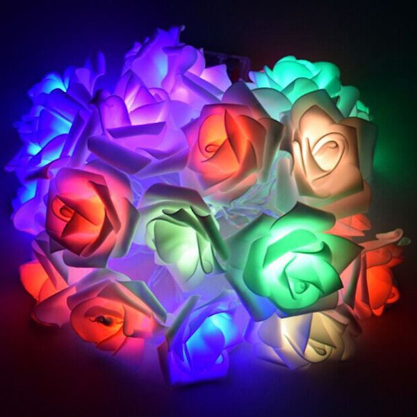 USB Charging LED Curtain Lights String Rose Lamp Party Decor With 20 LED Beads（A）