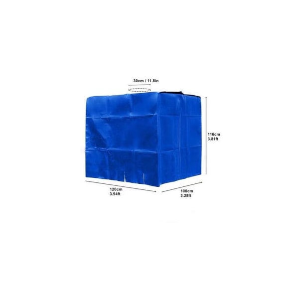 Cover, IBC cover för 1000L tank, cover, dammtät, UV-beständigt och regntätt, 120x100x116cm (blå),