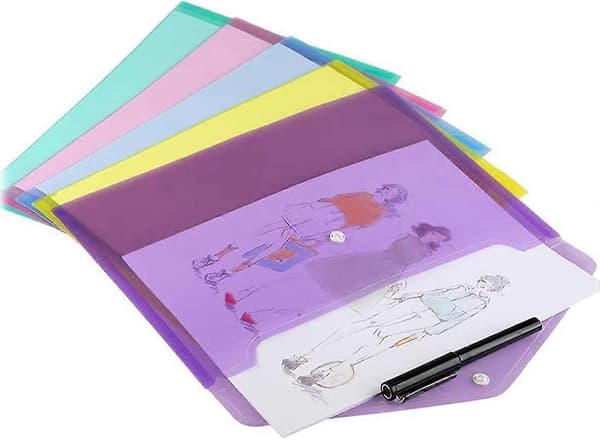 Poly Kuvert 12 st Dokumentkuvert med Knappkvalitet Transparent Dokumentmapp för A4-storlek (Grön)
