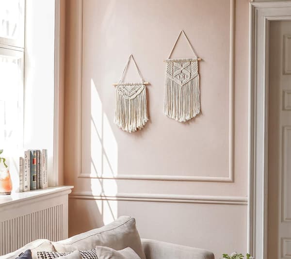 2 kpl Makramee seinävaate taidetta kudottu seinäkoriste Boho koti chic sisustus