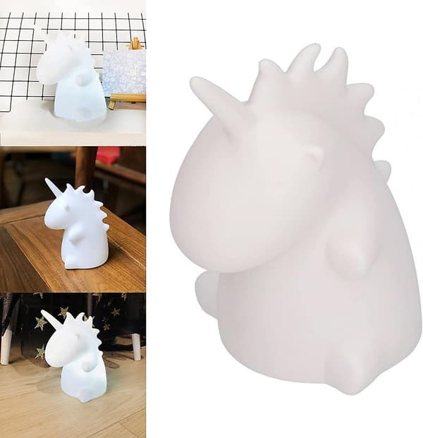 Dekorativ lampe, silikon LED nattlys, tegneserie