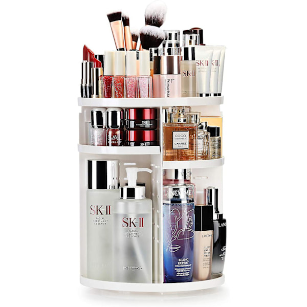 Make-up-arrangør 360 roterbar kosmetisk make-up-arrangør til alle make-up-tilbehør i badeværelset soveværelse