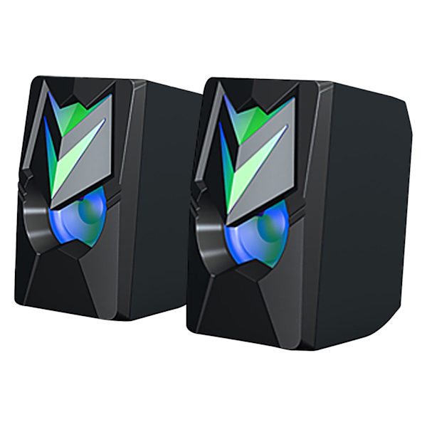 Datamaskin-høyttalere Datamaskin-høyttaler 2 stk. Rgb-bakgrunnsbelysning Ekstern høyttaler for skrivebord Hjemmedekorasjon Datamaskin-høyttaler klarering（Svart）