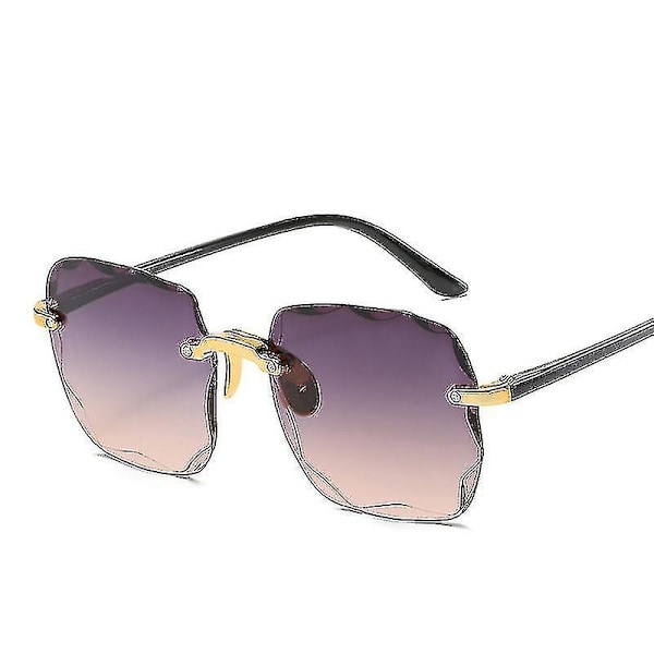 Kvadratiska Ramlösa Solglasögon Dam Lyx Märke Designer Sommar Röda Glasögon Mode Solglasögon Herr Uv400