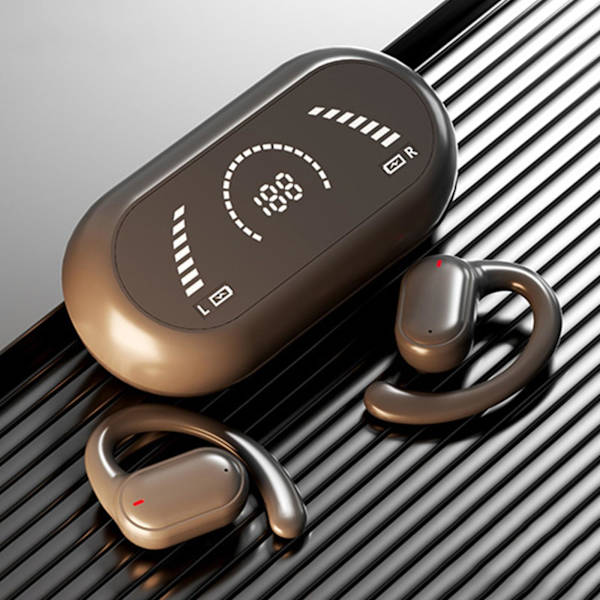 Øremonterede trådløse øretelefoner med intelligent digitalt display, Bluetooth 5.3, retningsbestemt lydtransmission og ultralang batterilevetid