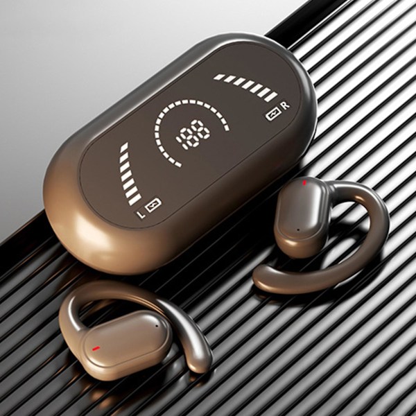 Öronmonterade icke-in-ear intelligenta digitala display Bluetooth 5.3 riktningsljudöverföring med ultralång batteritid trådlösa hörlurar