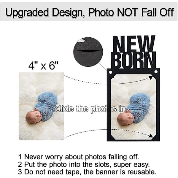 1-årsdagsbanaer, Första födelsedagsfotobanaer, Nyfödd till 12 månaders första födelsedagsprydnader, Månadsvisa milstolpefotobanaer, INGEN DIY krävs (Bl