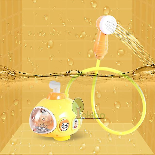 Baby badelegetøj til børn ubåd brusebad legetøj vand legetøj spray vand legetøj til børn baby brusebad sæt badekar legetøj baby vand legetøj（gul）