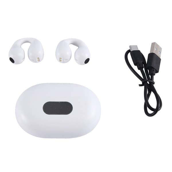 Trådlöst Bluetooth-headset går inte in i örat Benledning Clip-Ear Motion TWS brusreducering Löpning Vattentät A (Vit)