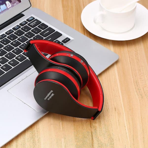 Hopfällbart trådlöst stereo Bluetooth-headset med mikrofon för iPhone, mobiltelefon, PC, bärbar dator