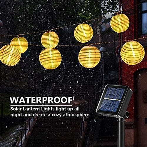 Solcelledrivne lyslenker, 6m 30 LED utendørs fe lys lanterne 8 moduser vanntett lanternedekor