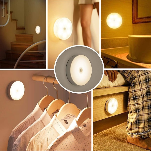 Led nattlampa vägglampa/skåpslampa/USB-laddning induktions trådlös nattgåva