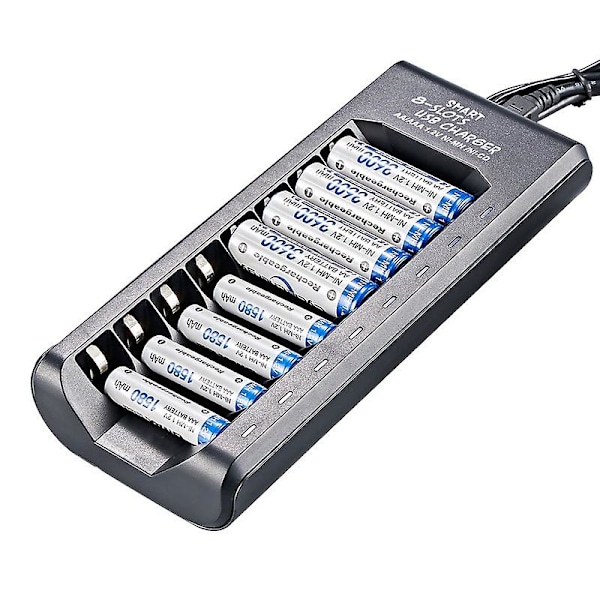 Lcd-skärm, laddare, 8-facksladdare, batteriladdare, nimh-laddare, laddningsbox, batteriladdare, aa-laddare, aaa-laddare, batteriladdare