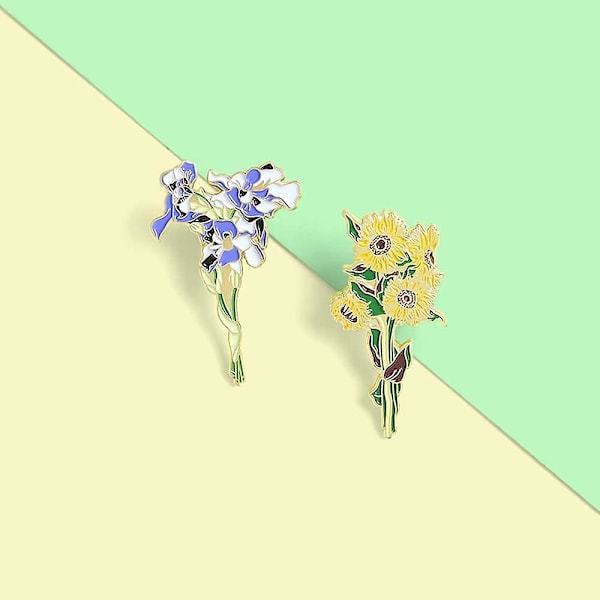 Solros Enamel Nål Temperament Vild Blomma Metall Broscher Kavaj Lapel Nål Kläder Märken Mode Smycken (1st, gul)