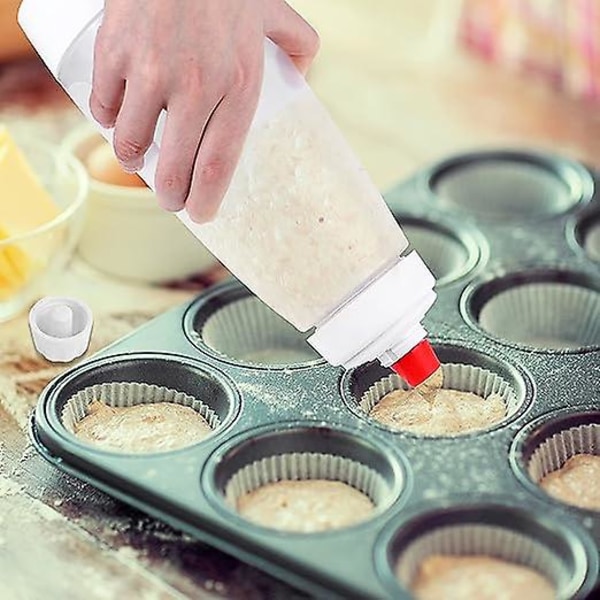 Pannkaka smet dispenser med mixerboll Pannkaka kaka bakverktyg pressa flaska för att göra pannkaka våfflor