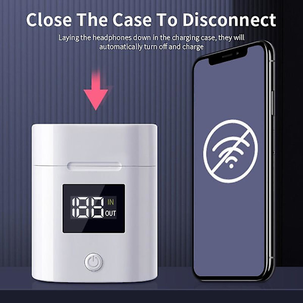 Tws Langaton Bluetooth-kuuloke Ipx5 Vedenpitävä Urheilujuoksunappikuulokkeet Melunvaimennus Stereo-kuulokkeet Handsfree-puhelu Korvakuulokkeet Mikrofonilla Ja Ledillä