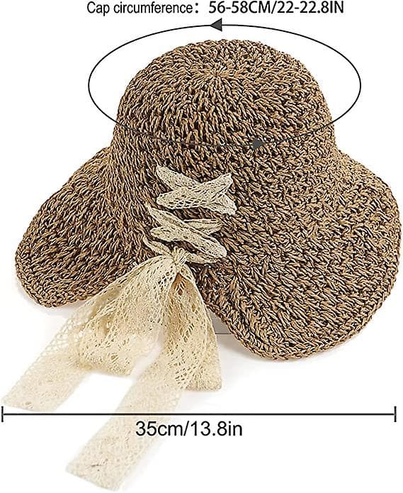 Dww-Bredskygget Solhat til Kvinder (Khaki) Solhat Cap Foldable Bucket Hat T Strand Solskærm til Kvinder