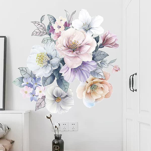 Dww-Litterära och romantiska pioner pioner blommor vardagsrum sovrum inredning väggdekaler