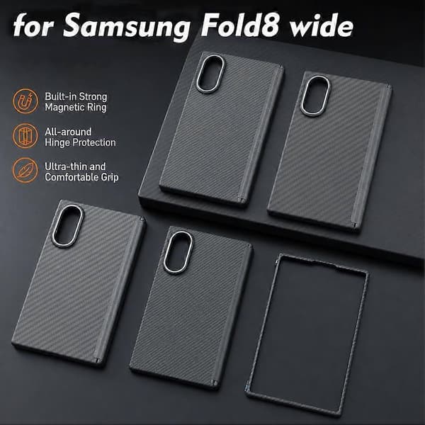 Telefondeksel for Samsung Z Fold8 Wide Aramidfiber Magnetisk Sammenleggbart Premium 1500D set
