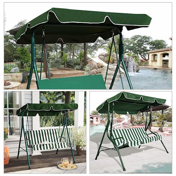 Dww-Swing Canopy Cover (Vihreä 142*120*15CM) - Luxus Polyester Top Vaihto UV-Aurinkovarjo Vedenpitävä Koriste, Sopiva