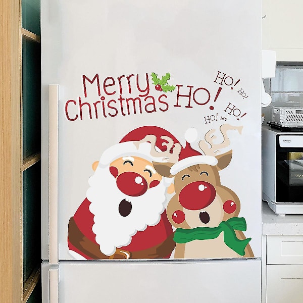 Numb Merry Decal Julenissen Klistremerker Rotter, Krans Julenissen Mann Rein Dekal Fjernet