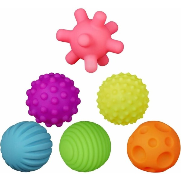 6 delar hållbara interaktiva tuggbollar för valpar Hundar Tuggleksaker lindrar tristess Tuggleksaker för att leka Simma Jakt (kall färg)