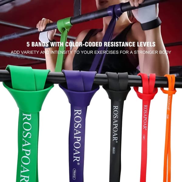 Träningsband Set Pull Up Resistance Band – Expanderband Set inklusive pull-up band, motståndsband (LILA 50-75lb,)