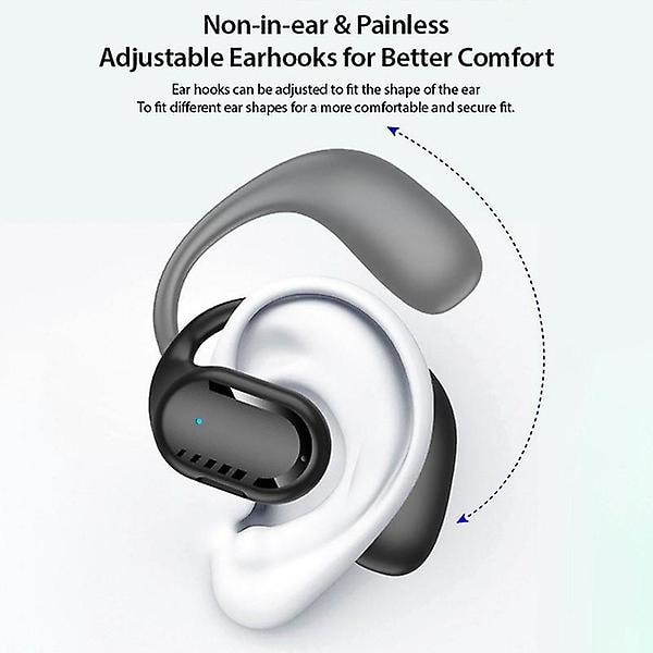 Bluetooth-hörlurar med öronkrok, enkel öra, lång uthållighet, affärsdrivande hörlurar, smärtfri användning, vattentäta hörlurar