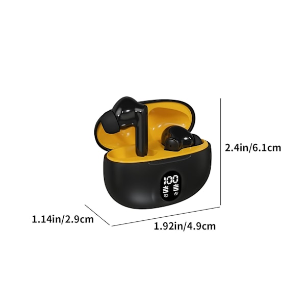 Bluetooth 5.3 In Ear -puhelun melunvaimennus ja erittäin pitkä akunkesto Älykäs digitaalinen näyttö Bluetooth langattomat kuulokkeet