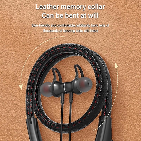 Magnetiska nackband sport hörlurar Bluetooth 5.0 headset stöd minneskort sport ultra-lång batteritid hörlurar Hifi Power Bass in-ear hörlurar