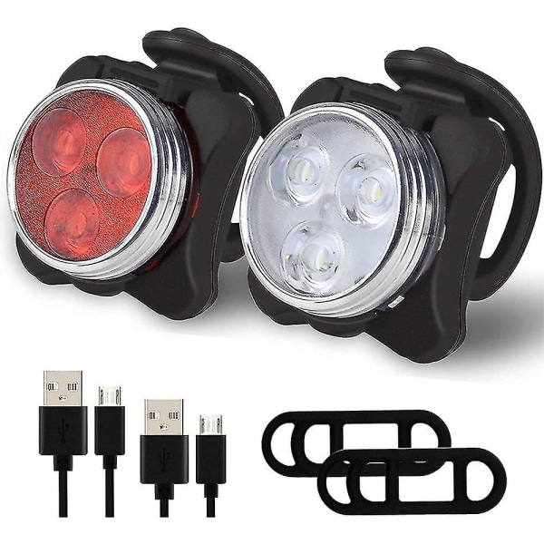 Hlight1 USB Led-ljus för cykelhjälmar, ryggsäckar och skolväskor | Vit som en strålkastare, röd som en mycket ljus baklykta med ett stort batteri (650 Mah