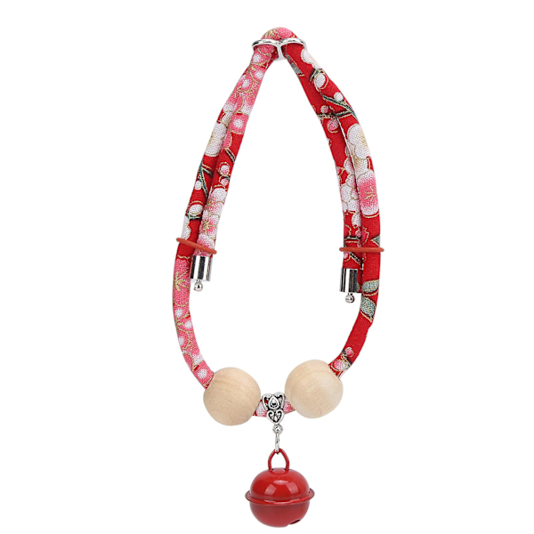 Red Adjustable Pet Rabbit Collar with Bell Pendant