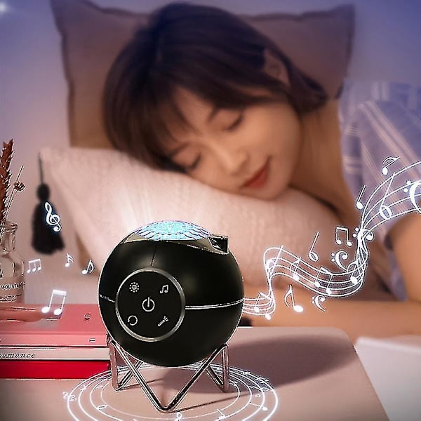 Stjerneprojektor, Galaxy Projektor Lys 360 Rotation Starlight Projektor Stjernehimmel Nattelys Med USB Genopladelig, Hvid Støj Og Timer Til Børn Voksne