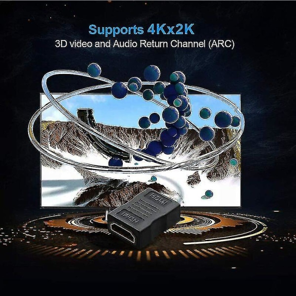 2-pack HDMI hona till hona adapter - höghastighets 4k & 3d kopplingsförlängare för Roku Tv Ps3/ps4