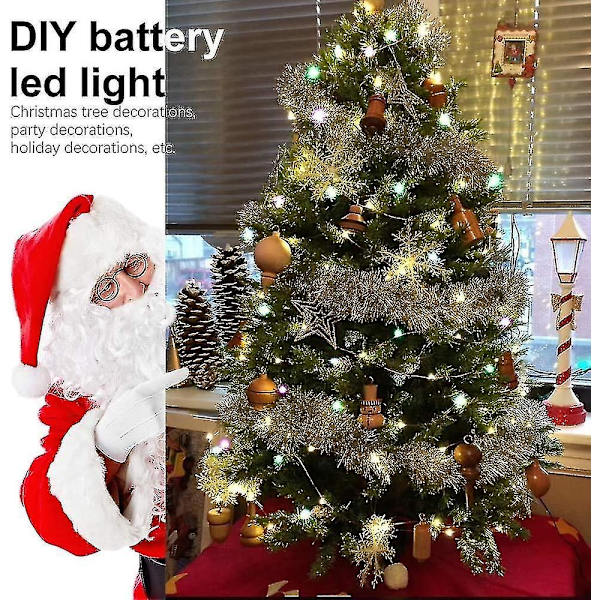 2-pack LED-ljusslingor 10m 100 8 lägen utomhusbelysning koppartråd batteridriven Ip67 vattentät med fjärrkontroll och timer för utomhus, inomhus