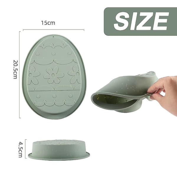 Påskägg i silikon, 2-pack, stora, ömtåliga äggformar, 17,8 cm, kakformar, påskformar