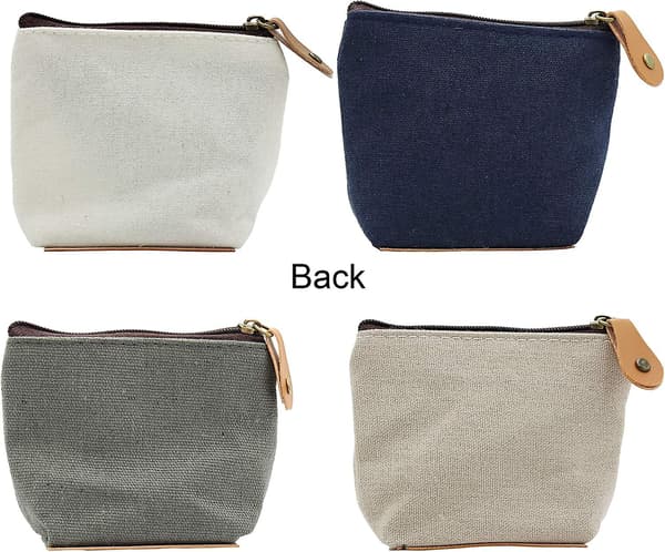 Söt Canvas Myntplånbok Liten Blixtlåsficka Väska Plånbok Av , 3/4 Pack (Retro Stil, 4 Pack)